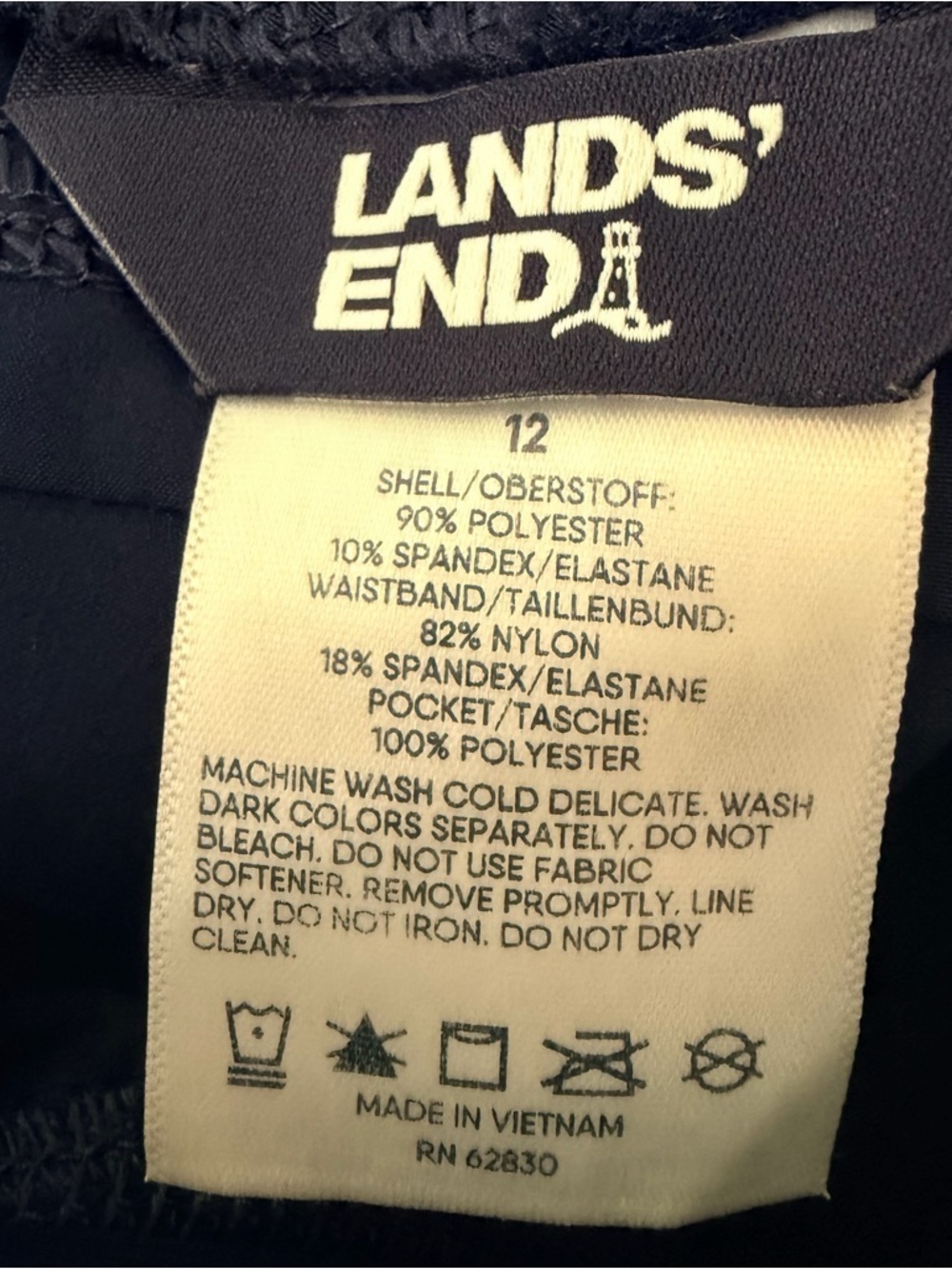 Lands' End Black Activewear Shorts - Picture 3 of 3